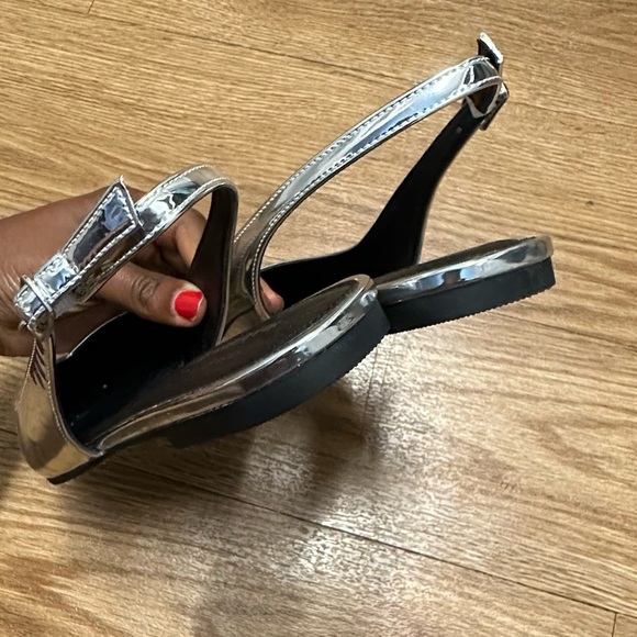 NOT FOR SALE: Madden girl flat silver sling back sandals - Picture 6 of 11